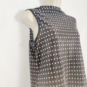 Fred David top‎ pleated sleeveless M polka dot